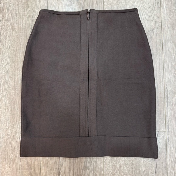 Herve Leger Bandage Mini Skirt Dark Brown Size XS - Picture 2 of 7